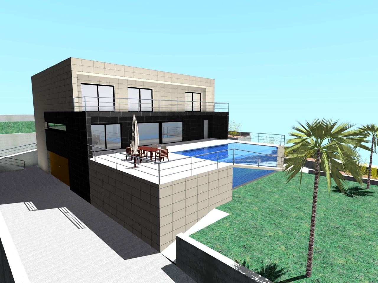casa exterior 3D Piscina definitiva 21