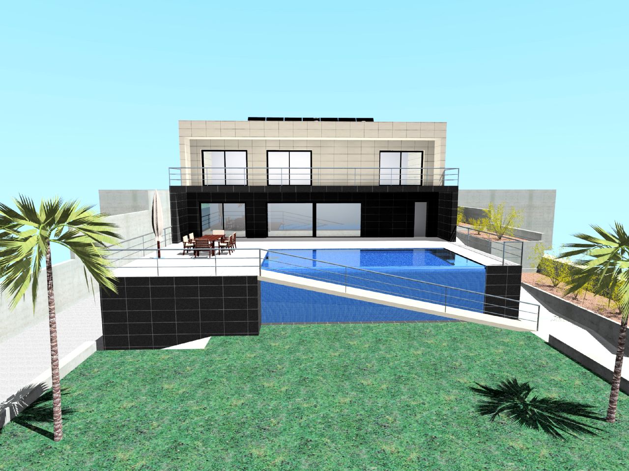 casa exterior 3D Piscina definitiva 23